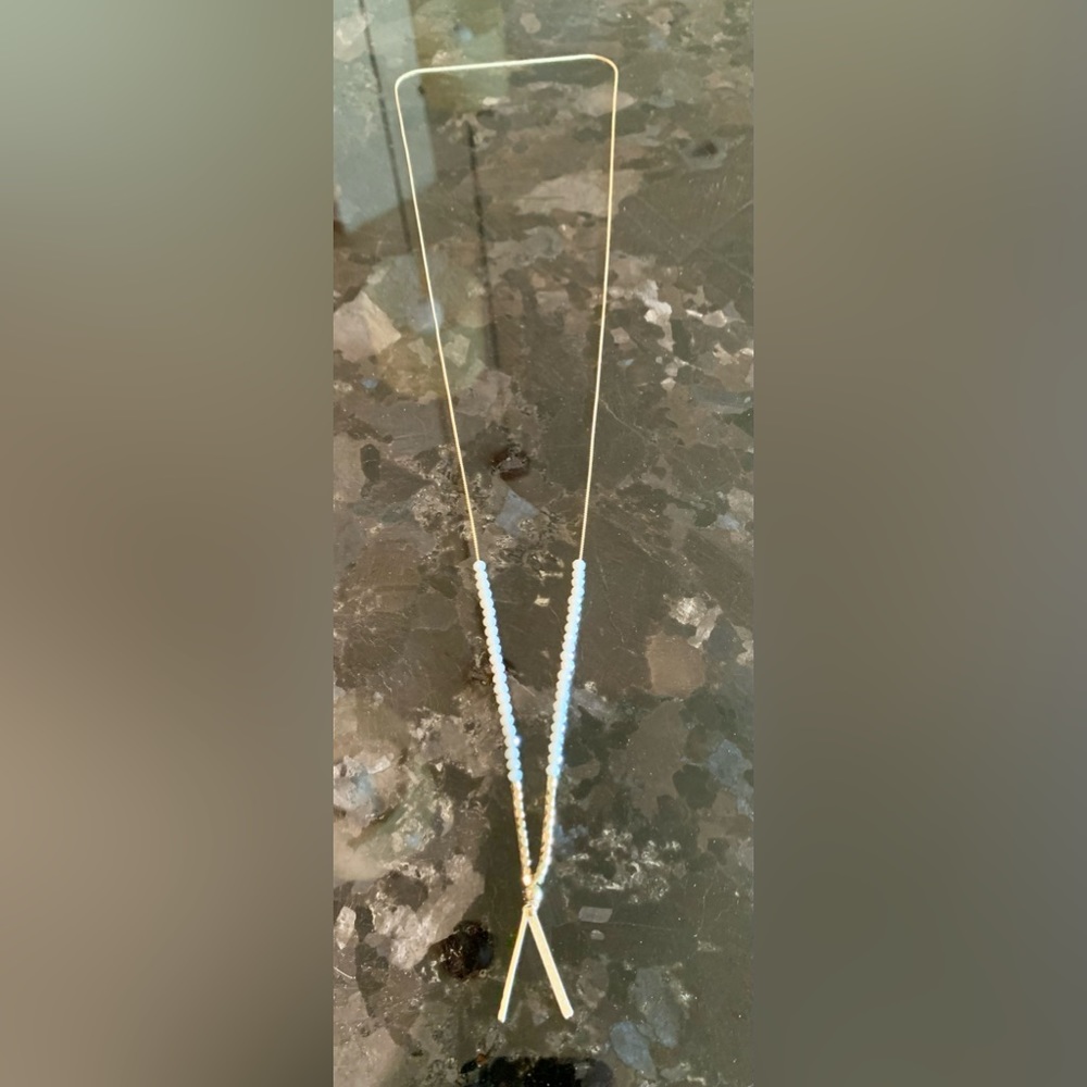Gold & Gray Beaded Necklace